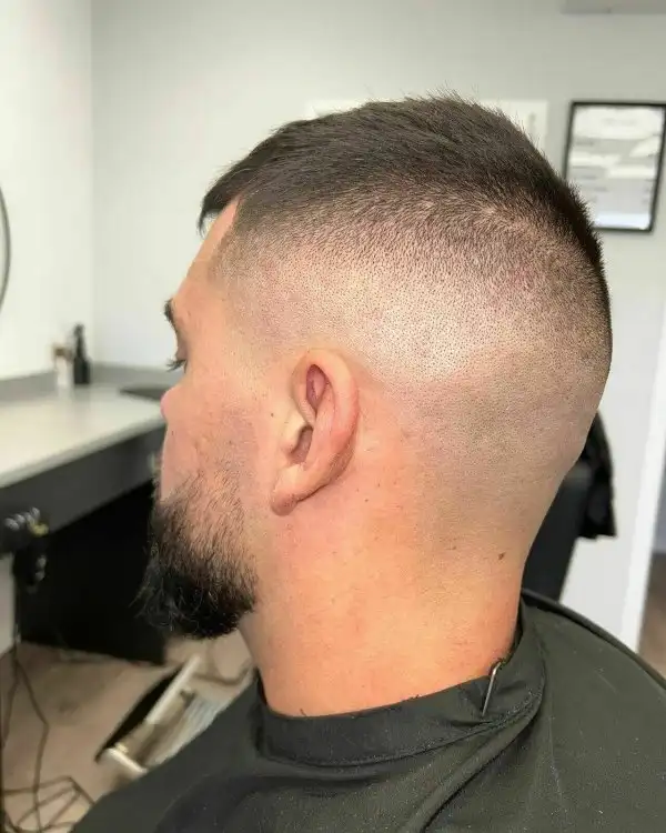 Classic bespoke men's scissor cut vintage styling refined timeless look beard trim skin fade combination